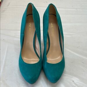 Nine West Turquoise Suede Heels